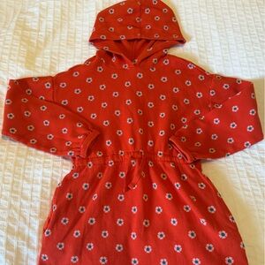 Hanna Andersson coral/red floral waffle dress/tunic